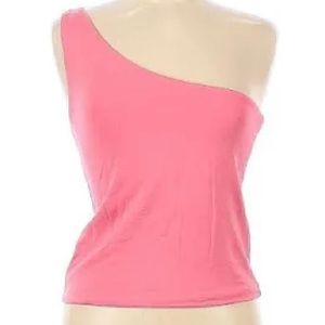 i crew womens one shoulder pink tank top